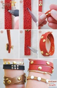 كيفية صنع اشياء رائعة للفتيات Craft-DIY-Project-Idea-Leather-Studded-Studs-Gold-Bracelet-624x960-195x300