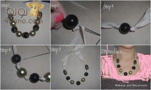 كيفية صنع اشياء رائعة للفتيات Diy-necklace-step-by-step-300x180